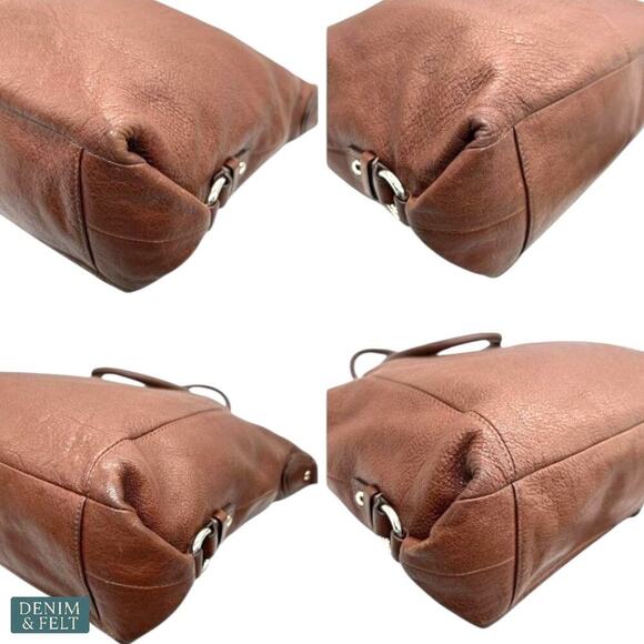 Coach Brown Leather Zoe Convertible Satchel Bag Silver Hardware Shoulder Tote - Picture 4 of 14